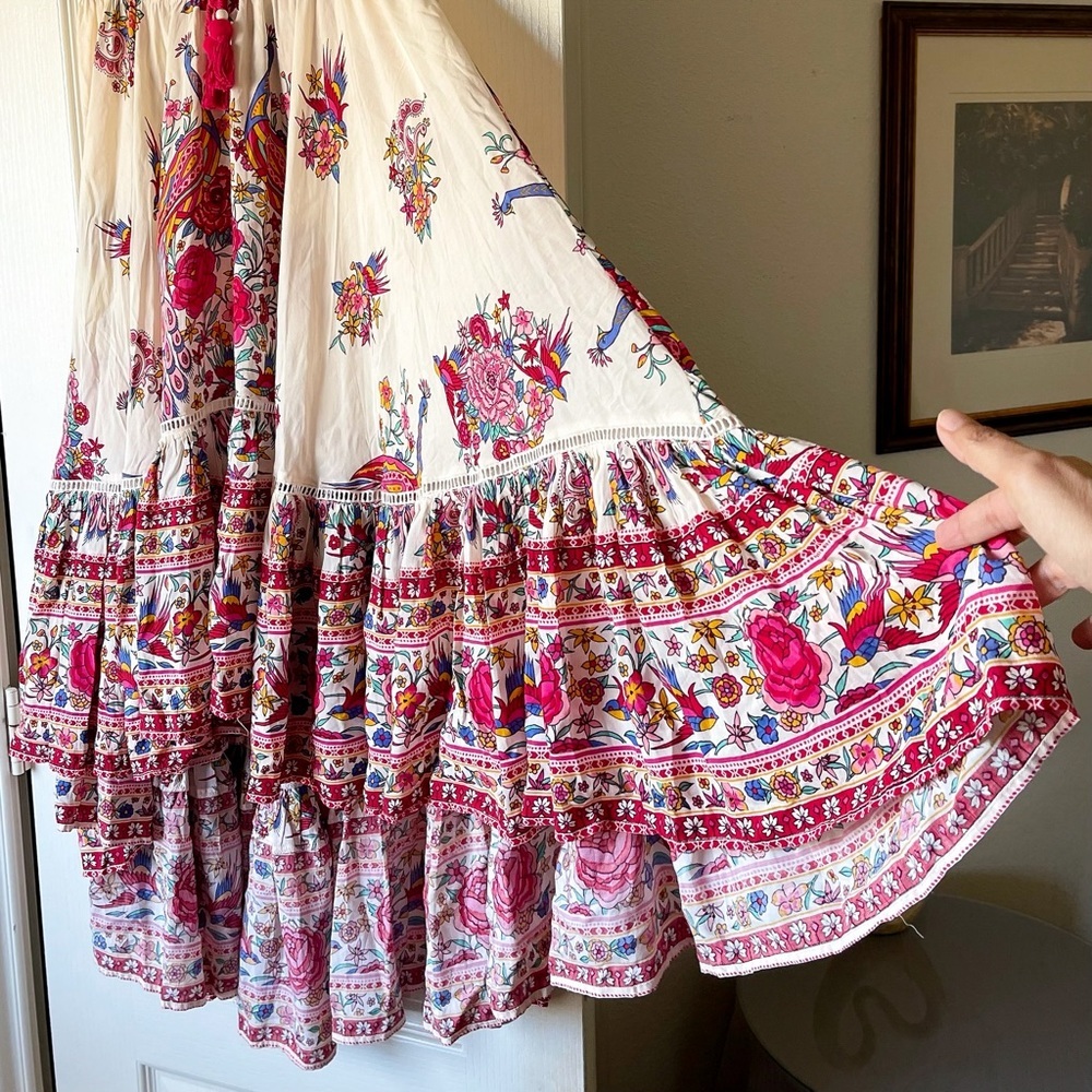 Spell Hotel Paradiso Castaway Maxi Skirt Multi Pearl Small EUC - Picture 3 of 10